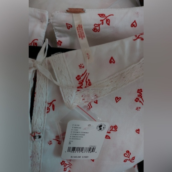 NWT Free People Beasley mini dress Ivory combo small pink flowers SZ Small - Picture 10 of 10